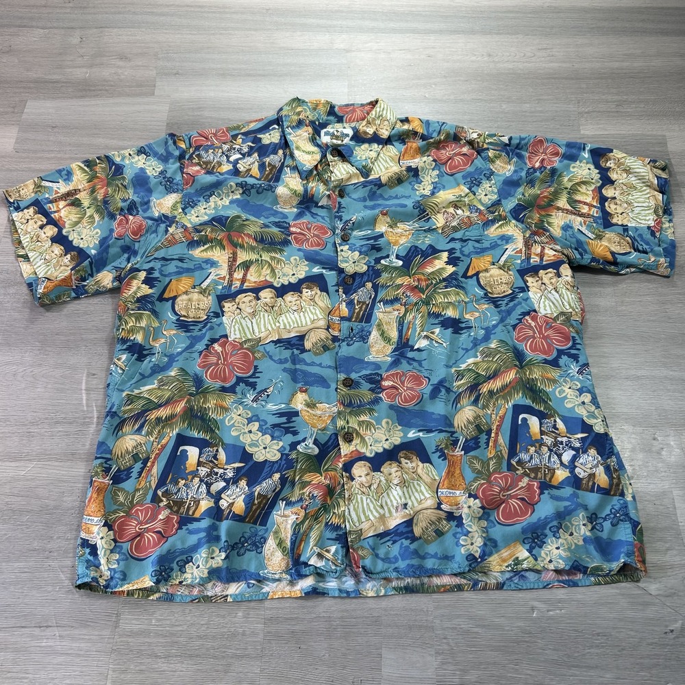 VINTAGE Reyn Spooner Beach Boys Shirt Mens XL Hawaiian Short Sleeve Button Up